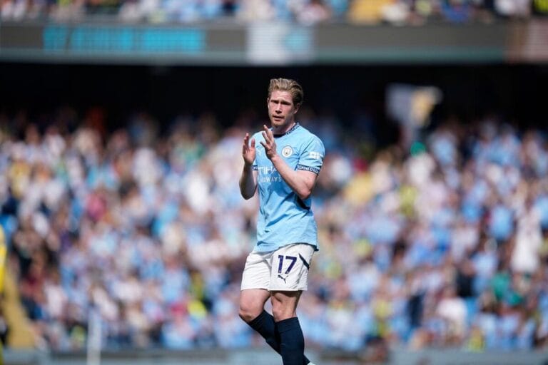 De Bruyne fluffs his lines on Etihad farewell but Marmoush stunner puts City on course for Champions League