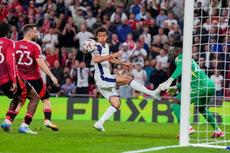 Europa League: Spurs strike first against Manchester United to gain advantage in all-English final