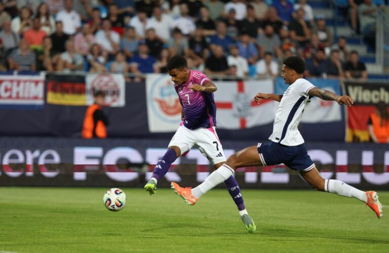 England U21 two goals down against Germany in Group B clash