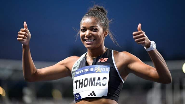 Olympics 2024: Thomas storms to gold in women’s 200m as Brown takes bronze